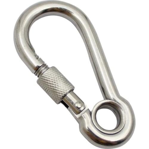 Multifunctional 304 Stainless Steel Spring Snap Carabiner Quick Link Lock Ring Hook Snap Shackle Chain Fastener Hook