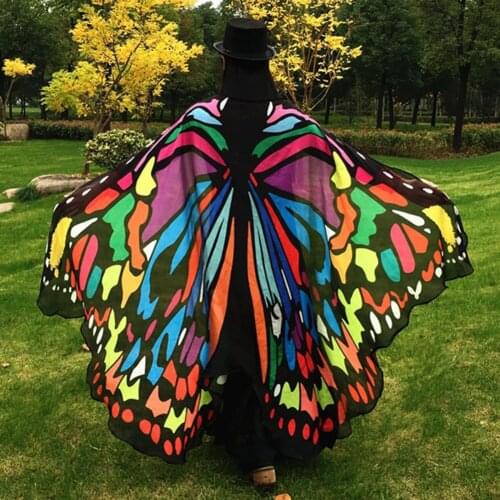 Fashion Butterfly Wing Beach Towel Cape Scarf for Women Christmas Halloween Gift