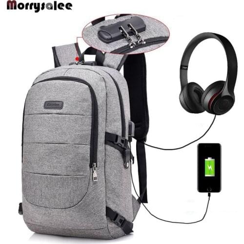Fashion Man Laptop Backpack USB Charging Computer Backpacks Casual Style Bags Large Male Business Travel Bag Students Large