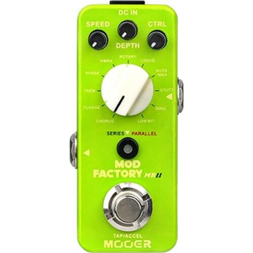 MOOER MOD FACTORY MKII Multi Modulation Effect Pedal for Guitar Processor 11 Modulation Effects Tap Tempo True Bypass Full Metal