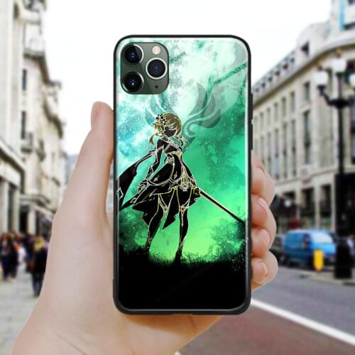 Lumine Genshine Impact design Soft Silicone Glass Phone Case Cover Shell For iPhone SE 6 6s 7 8 Plus X XR XS 11 12 Mini Pro Max