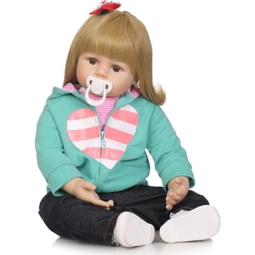 NPK lifelike soft lovely premmie silicone bebe 58cm reborn baby play house toys for kids Christmas Gift popular toys