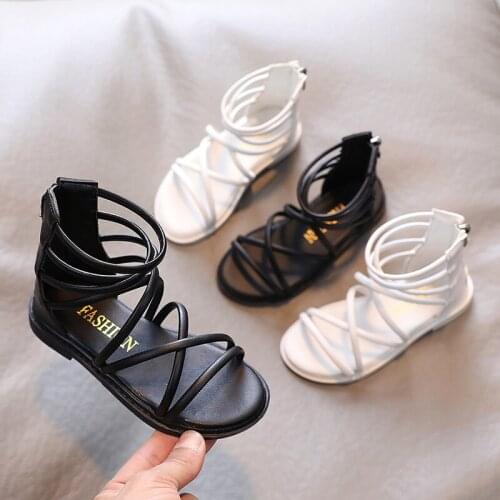 Girls sandals fashion zipper Roman shoes big kids princess shoes open toe beach shoes kids shoes girls sandals