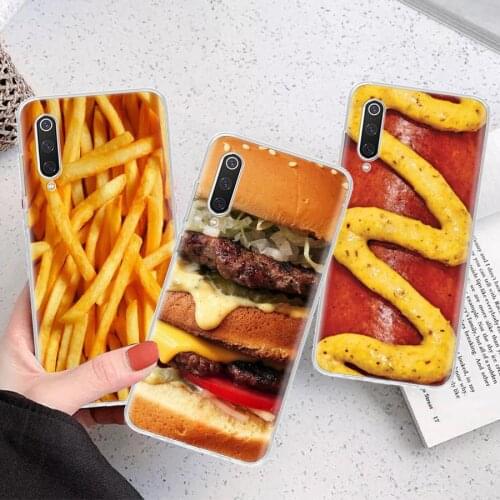 Food French Fries Beer Cheese Silicon Phone Case For Xiaomi Note 10 Mi 11 9 8 CC9 10T 9T 5X 6X A3 A2 A1 Lite Pro Poco F1 X3 Cove