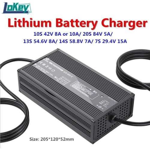 Smart Charger 10S 42V 8A 10A 13S 54.6V 8A 14S 58.8V 7A 20S 84V 5A 7S 29.4V 15A For Tricycle Electric motorcycle Sightseeing Car