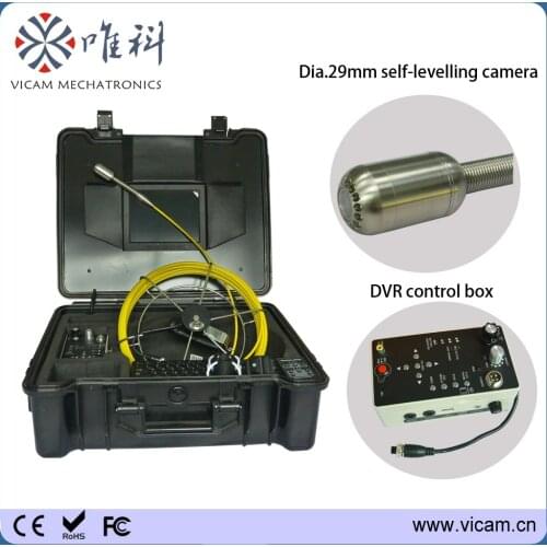 Vicam underwater 30m reel sewer chimeny borehole inspection camera with 29mm self-levelling camera head