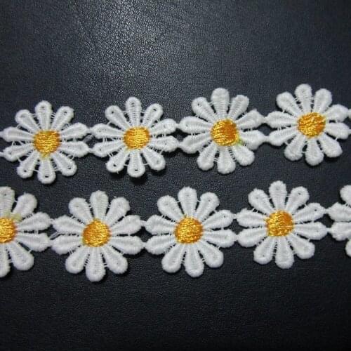 1 Yard Daisy Venise Embroidery Flower Applique Lace Sewing DIY Trim T011