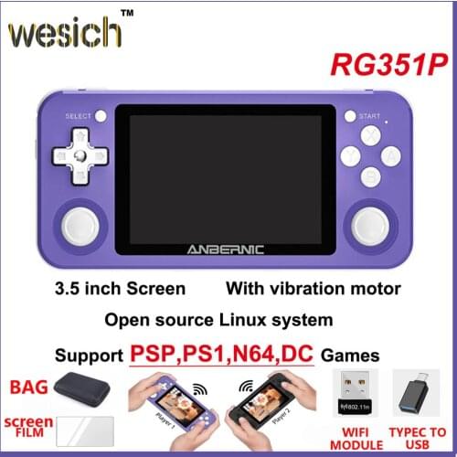 WESICH RG351P retro handheld PS1 video game console 64-bit open source Linux system IPS screen 3D joystick RK3326 gift