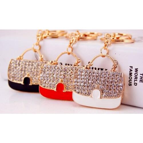 XDPQQ Fashion Creative Cute Exquisite Handbag Bag Keychain Car Decoration Bag Buckle Alloy Dripping Paint Ornaments 3 Colors