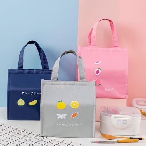 Japanese Simplicity Portable Lunch box Bag Thermal Insulated Cold keep Food Safe Bow warm Lunch bags For Girls Women