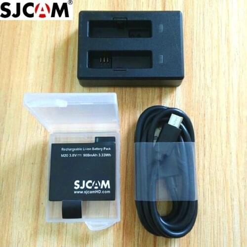 100% Original SJCAM M20 900mAh Backup Rechargable Li-on Battery And Charger Accessories For SJCAM M20 2K WiFi Sport Camera DV