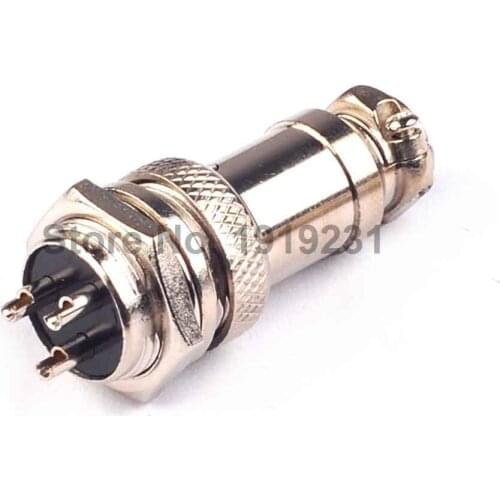 2pair GX16-3P GX16 3 Pin Diameter 16mm Male & Female Screw Type Electrical Plug Connector Socket Wire Panel Connector Circular
