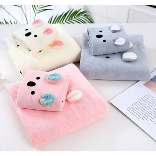 2 Piece Bath Towel Set, Soft Absorbent Cartoon Towel, Adult Kids Bath Towel Set, Outdoor Bath Sport Beach Towel