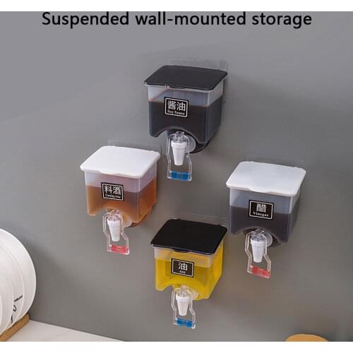 Automatically Press Plastic Seasoning Bottle Seasoning Box Wall-Mounted Seasoning Jar Kitchen Tool Storage Oil Bottle