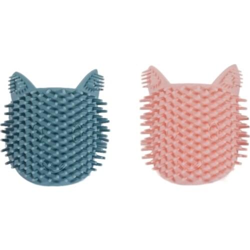 2 Pack Cat Self Groomer Face Scratcher Corner Massage Comb Grooming Brush Tool for Short Haired Shedding and Grooming