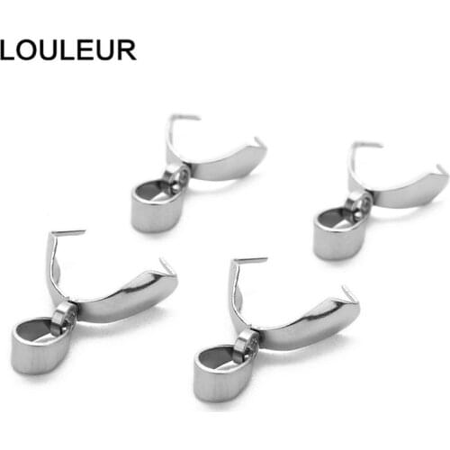 20pcs/lot Stainless Steel Pendant Clip Clasp Melon Seeds Buckle Pendant Connector Charm Bail Beads Jewelry Findings DIY Jewelry