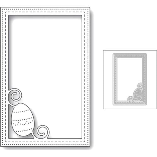 2020 New Rectangle Frame Edge Sewing Thread and Easter Eggs Embossing Metal Cutting Dies For DIY Scrapbooking Album Card Making