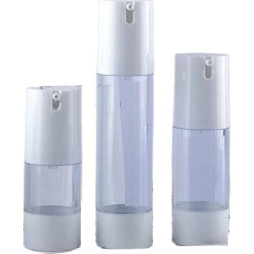 50ml Plastic Airless Bottle Empty White Airless Bottle 30ml Emulsion Pump Silver Lotion Pump Airless Bottle Cosmetic 30pcs/Lot