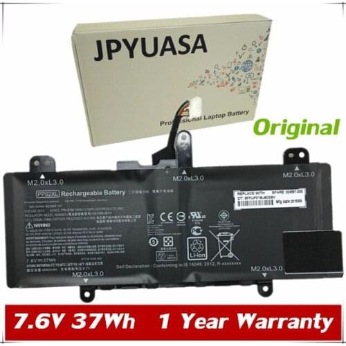 7XINbox 7.6V 37wh Original PP02XL Laptop Battery For HP 824561-005 HSTNN-IB7H 823909-141 Series Tablet