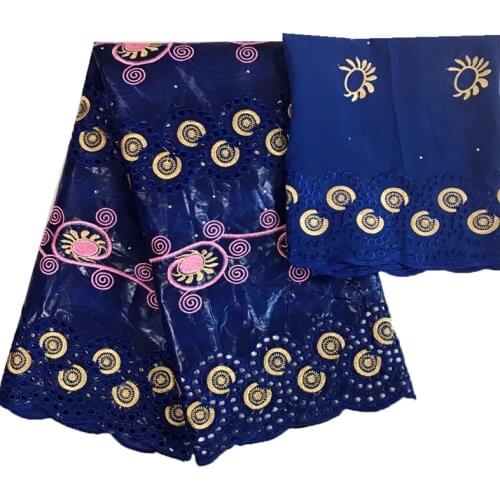 African embroidered bazin riche Fabrics dubai fabric bridal nigerian ankara sewing materials textiles for dresses 5+2 yards/lot