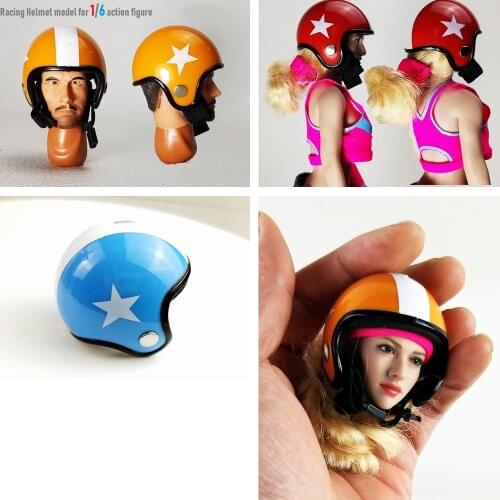 1/6 Scale Figure Accessory Simulation Plastic Racing Helmet Scene Props Model for 12" Action Figure Scene Accessories