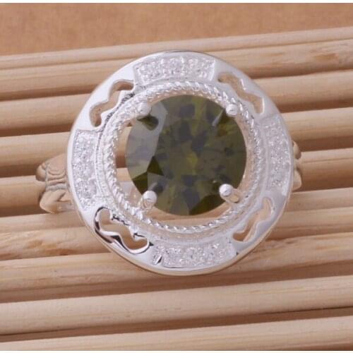 AR435 Hot Sale Silver Plated Fine Jewelry,Wholesale Factory Price Free Shipping Fashion Rings With Green/popular /askajjra