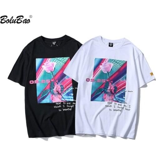BOLUBAO Fashion New Men T-shirt Printing Male T Shirt Funny Mens Street Cotton High Quality Comfortable Tee Top