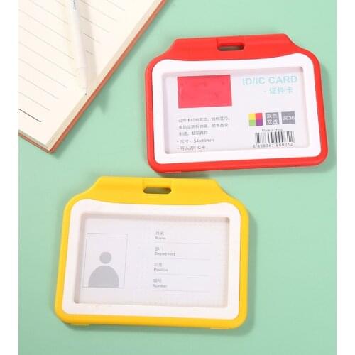 Color Card Holder Wallet Plastic Solid Men Women Business Credit Card Holder Kids Bus ID Card Badge Card Cover Case Protect