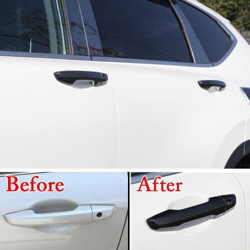 For Honda CR-V CRV 2017 Exterior 4x Door Side Handle Cover Trim Protector ABS Carbon Fiber Color Decorative Styling Accessories