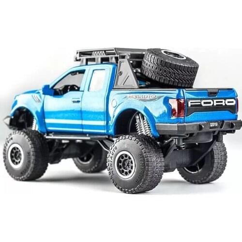 Mini Pickup Truck Toy1:32 Pick-up Model Toy Car For F150 Raptor Sound And Light And Sliding Car