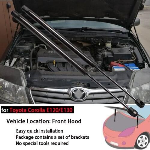 For Toyota Corolla E120/E130 wide 2000-2006 2x Front Hood Bonnet Carbon fiber Modify Gas Struts Lift Support Shock Damper