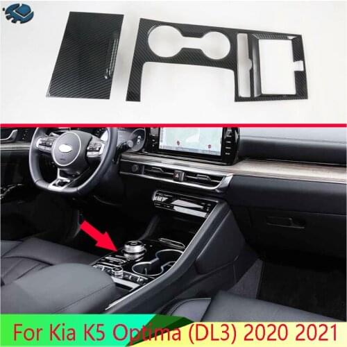 For Kia K5 Optima (DL3) 2020 2021 Carbon Fiber Style Gear Shift Panel Center Console Cover Trim Frame