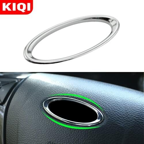 KIQI Car Steering Wheel Panel Logo Circle Trim Stickers for Ford Everest 2015 2016 2017 2018 2019 2020 Accessories