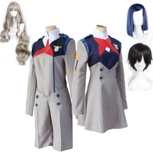 Anime DARLING in the FRANXX HIRO ICHIGO MIKU KOKORO School Uniform Cosplay Costume Sets Halloween Suit Outfit wigs