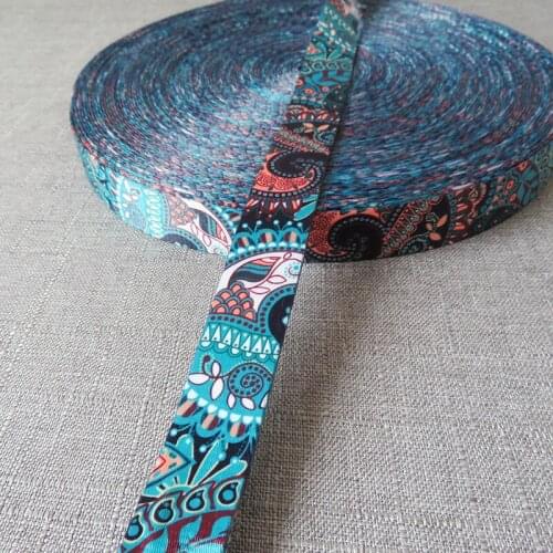 50 Yards Width 25mm Ethnic Style Printed Webbing Luggage Yoga Belt Straps Dog Collar Leash rRope Harness Backpack Bag Accessory