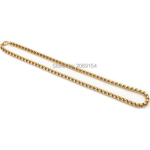 Men Pure Necklace Gold Jewelry Stainless Steel Fashion Link Chain Charm Gift Male Titanium Steel Water Wave Free Shipping