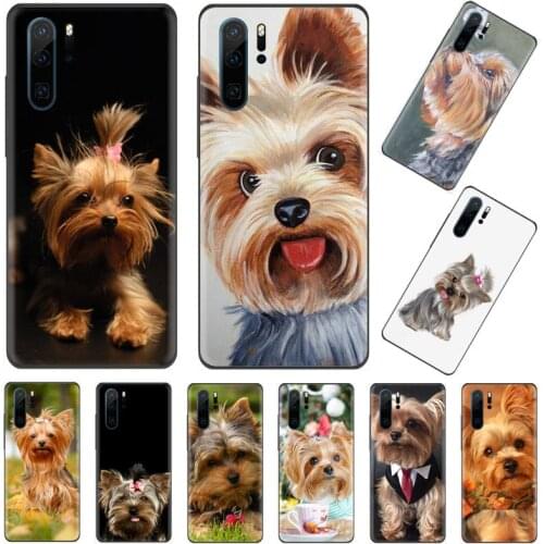 Yorkshire Terrier cute dog animal Soft Rubber Phone Cover Funda For Huawei P9 P10 P20 P30 Lite 2016 2017 2019 plus pro P smart