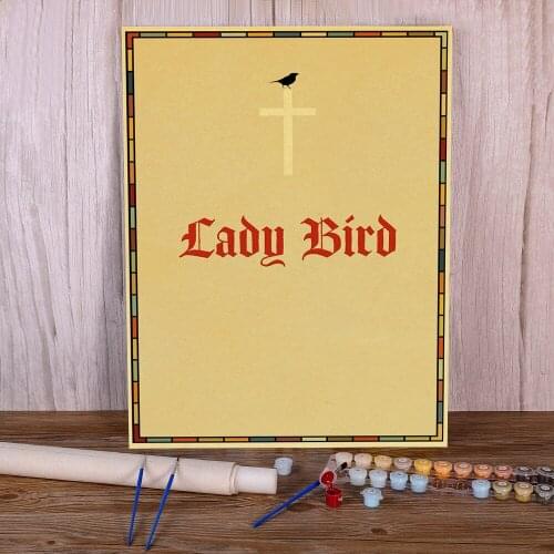 Vintage Movie Lady Bird Retro Paint By Numbers Complete Kit Oil Paints 50*70 Canvas Pictures Decorative Paintings Handiwork