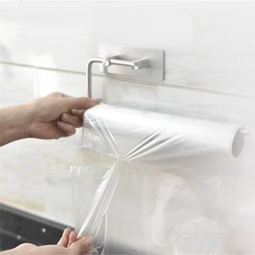 Wall Mounted Towel Holder Cabinet Drawer Towel Hanging Rack Storage Holder Door Hanger Kitchen Cling Film Bathroom Towel Hanger