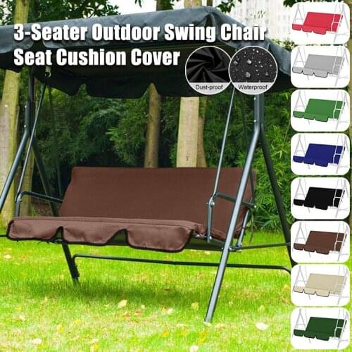 3-Seater Outdoor Swing Taff Cushion Cover Solid Color Swing Chair Cushion Covers Waterproof Swing Seat Pads Support Garden