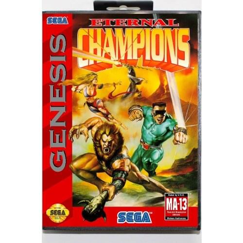 New 16 bit MD game card - eternal champions with Retail box For Sega genesis system