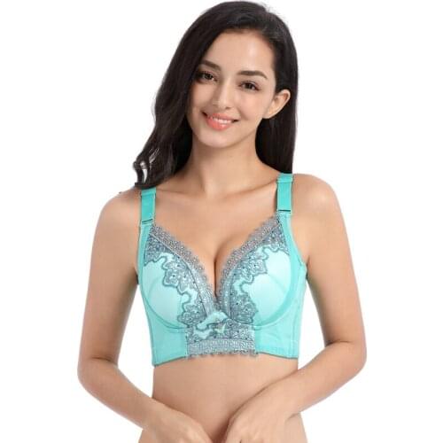 New Lace Sexy Bra Set Push Up Seamless Wire Free Bralette Hot Rose Red Lingerie and High Waist Underwear Female