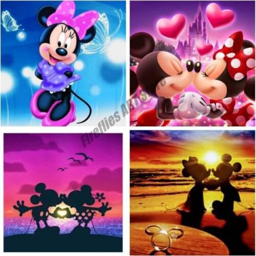 Full Square Disney Diamond Painting Cartoon Mickey Mouse Cross Stitch Kits Diamond Mosaic Picture Embroidery Room Decoration