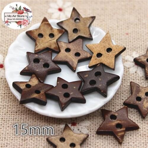 50pcs Coconut round flower buttons natural buttons crafts and scrapbooking sewing accessories botone 15mm