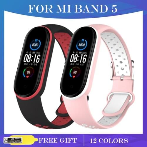 Wrist Straps For Mi Band 5 Bracelets Silicone Sport Strap For Xiaomi Mi Band 5 Smart Band Mi Band 5 Replacement Accessories