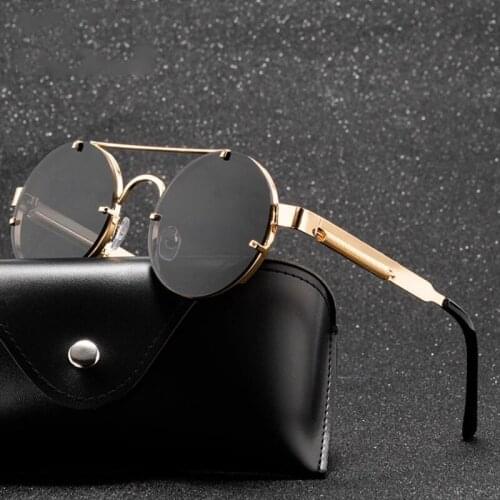Steampunk Sunglasses Men Round Sun Glasses Women Classic Retro Outdoor Driving Metal Glasses Shades Eyewear UV400