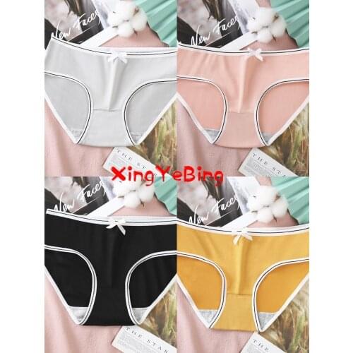 Panties Womens Underwear Female Student Briefs Pure Color Breathable Middle Waist Girl Sexy Lovely