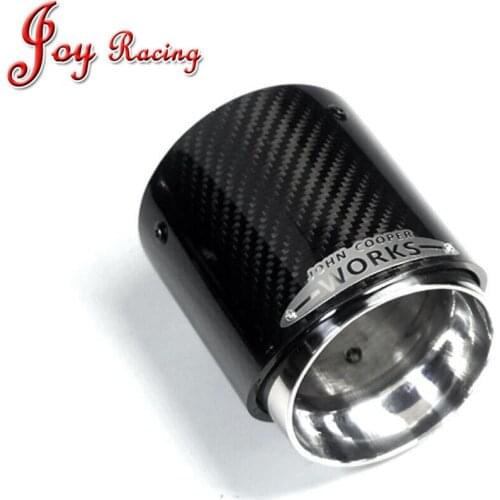 High Quality Glossy Carbon Fiber SUS304 Stainless Exhaust End Tip with JCW Logo 93mm Outlet for BMW MINI Cooper R55/R56/R60/R61