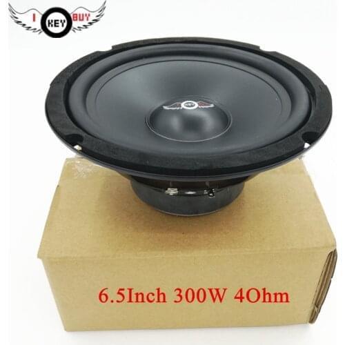 I Key Buy 1pc 6.5 Inch Car Audio Woofer Speaker 300W 4 Ohm Universal Auto Mid-Range Home KTV Full Range Louderspeakers