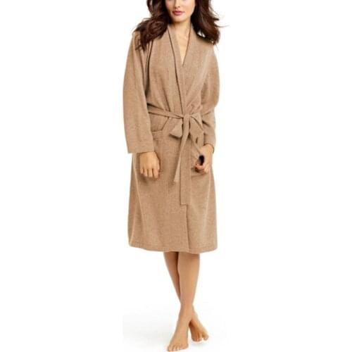 High grade 100% goat cashmere knit womens long cardigan pajamas-robe sweater dress one&over size